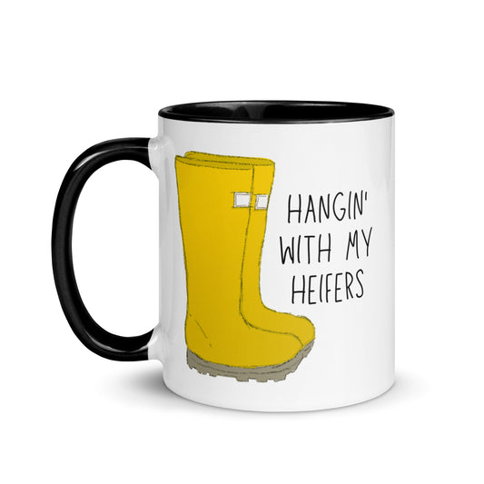 farmer – farming – green wellies - ladies – girl – woman – wellies – gift – farmhouse – country kitchen – country style – country homeware – mug – bone china – country living style – farmers wife