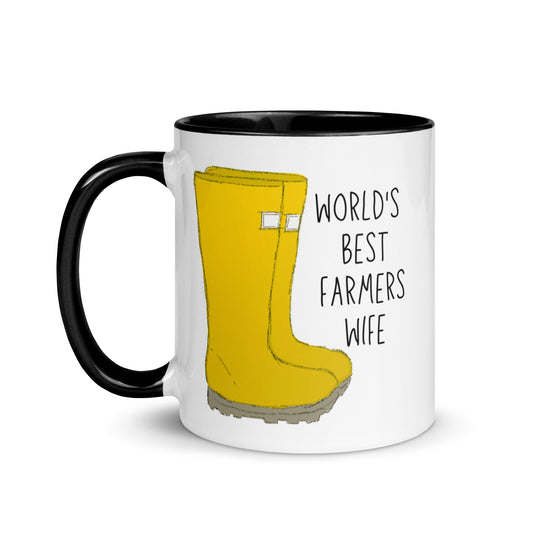 farmer – farming – green wellies - ladies – girl – woman – wellies – gift – farmhouse – country kitchen – country style – country homeware – mug – bone china – country living style – farmers wife