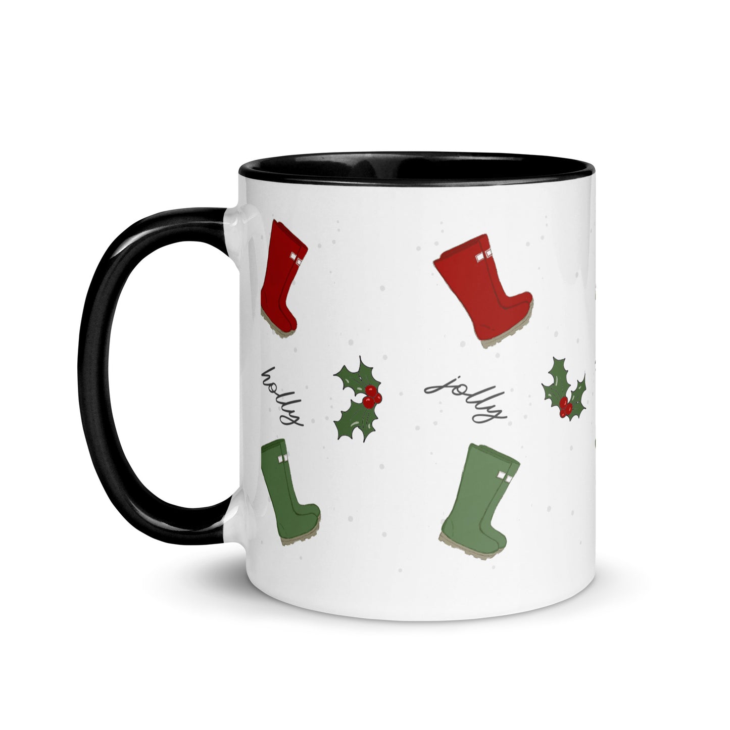 holly jolly Christmas wellies mug set- farmer – farming – gift – farmhouse – country kitchen – country style – country homeware – mug - tea - cooffee - country living style – farmers wife – Christmas gift ideas for her