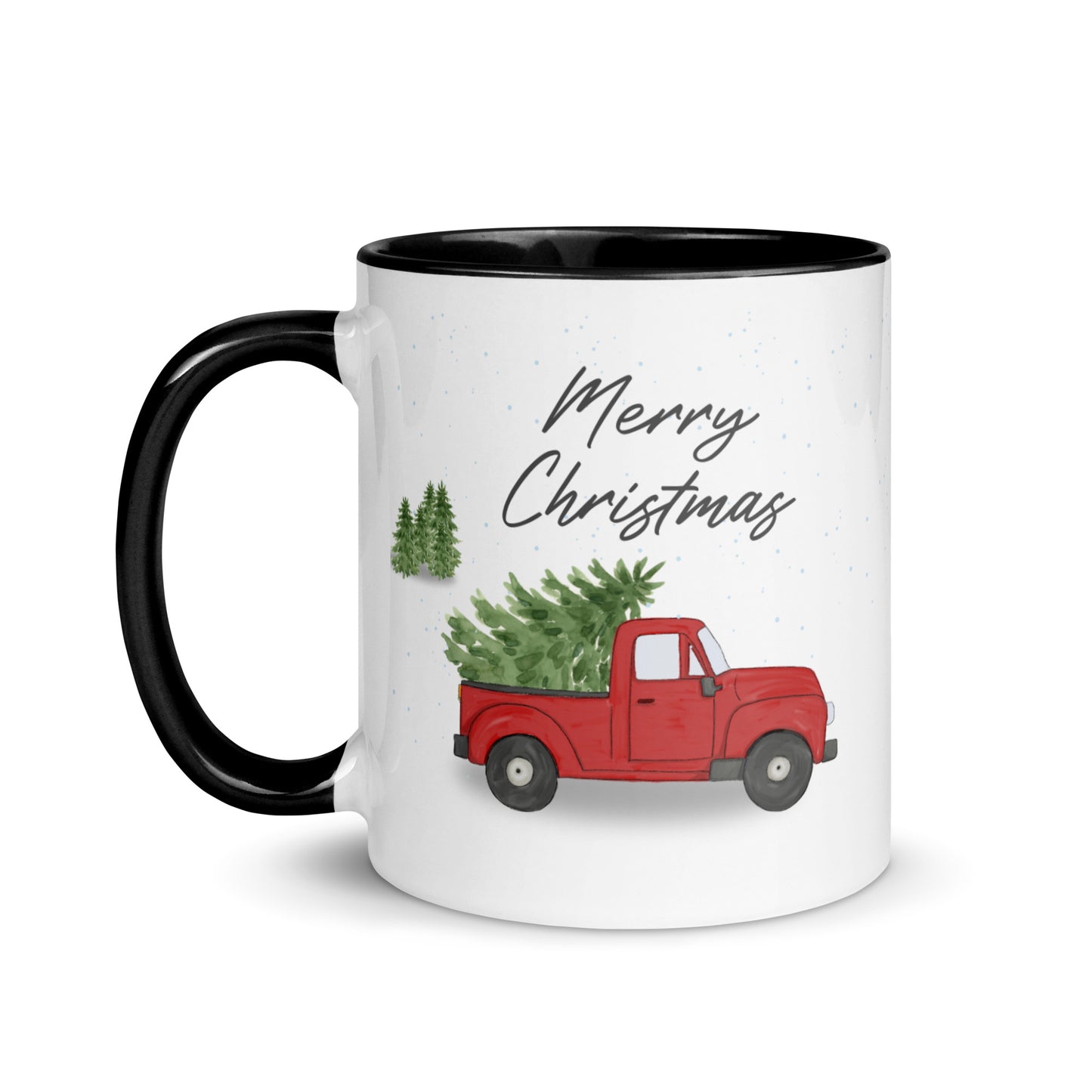 vintage pick up truck jeep with Christmas tree in the back saying merry Christmas perfect farmer gift or farmhouse decor